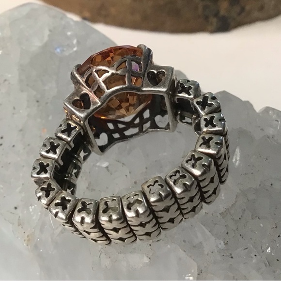 Sterling Silpada Mandarin Garnet Stretch Ring - Picture 7 of 9